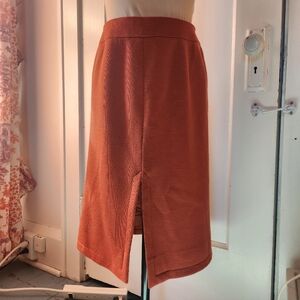 Saks Fifth Avenue Vintage Rust Wool Fully Lined Orange A-Line Skirt